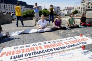 Číňanům vadily plakáty protestujících.